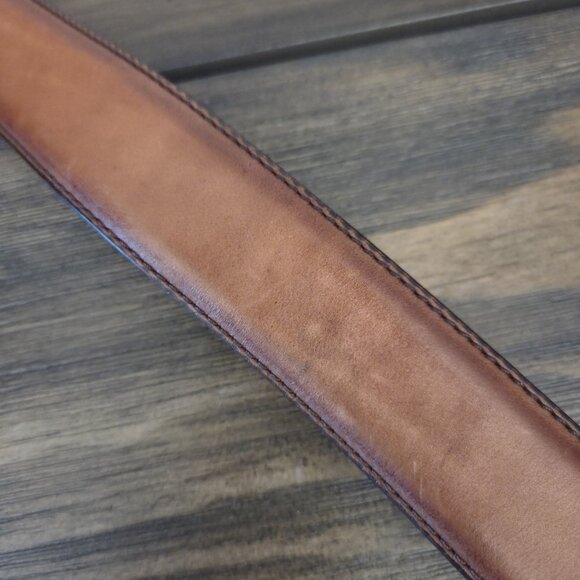 Magnanni Leather Belt 1121 Cognac Brown Size 36 Made Spain Buckle Dress - Picture 11 of 16